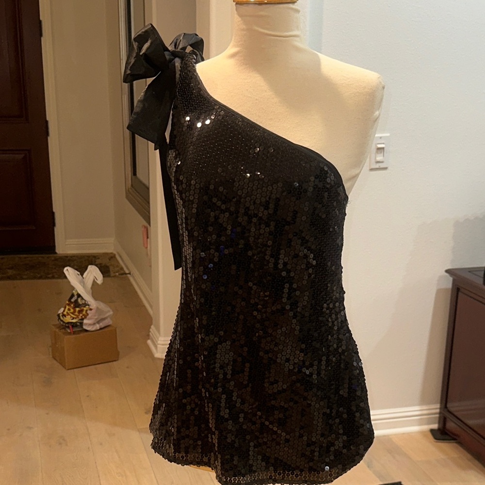 Moda International Black Sequin blouse
